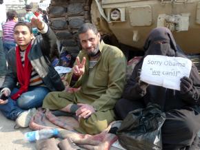 Protesters camped out in Tahrir Square in the days before Mubarak's fall