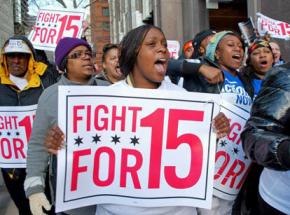 Chicago retail workers on the march during a day of walkouts and solidarity actions